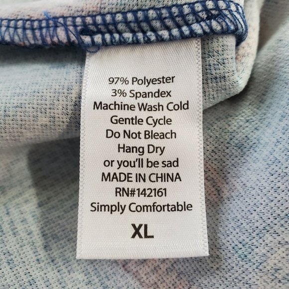 LuLaRoe Azure A-Line Skirt Blue Teal Red Elastic Pull On‎ Waist XL - Picture 5 of 11